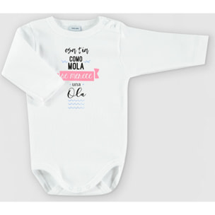 Body bebé manga larga personalizado frases