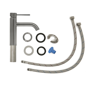 Aurum mitigeur de lavabo 16,5 cm, à levier, sans vidage, gun métal brossé (SATBAUR271BGM)