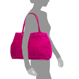 Annagrazia Bolso Shopper Mujer.Piel auténtica Gamuza
