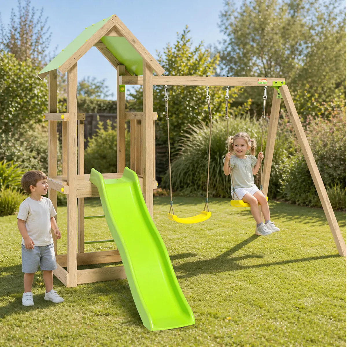 Aire de jeux bois 1,90 m EASY XPERIENCE - 6 enfants