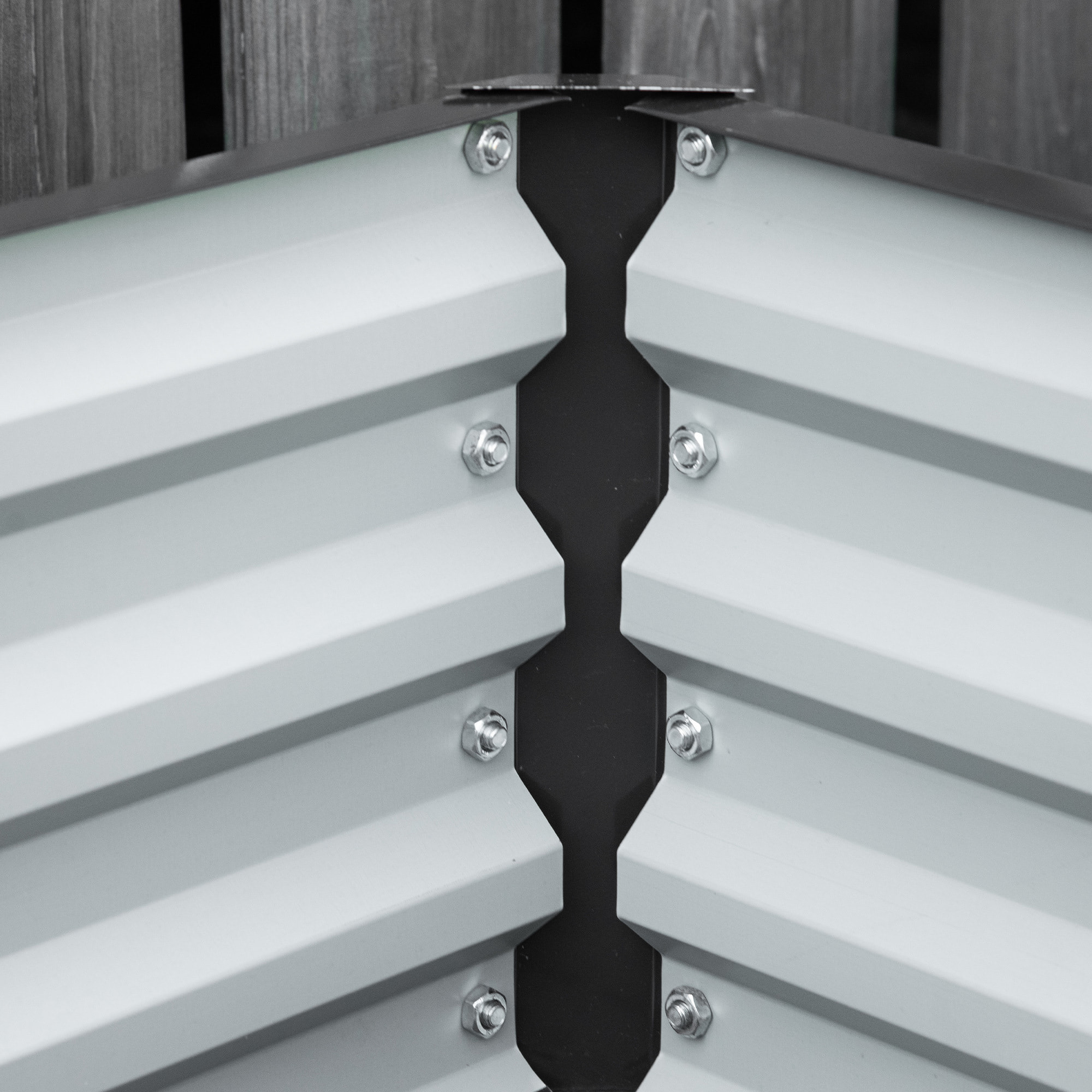 Lot de 2 carrés potager de jardin dim. 120x60x30 cm tôle d'acier ondulée gris