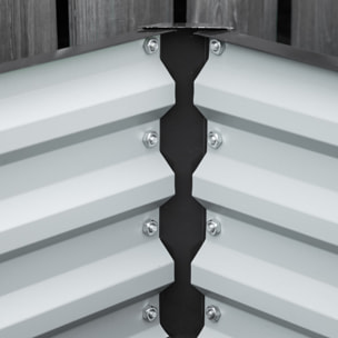 Lot de 2 carrés potager de jardin dim. 120x60x30 cm tôle d'acier ondulée gris