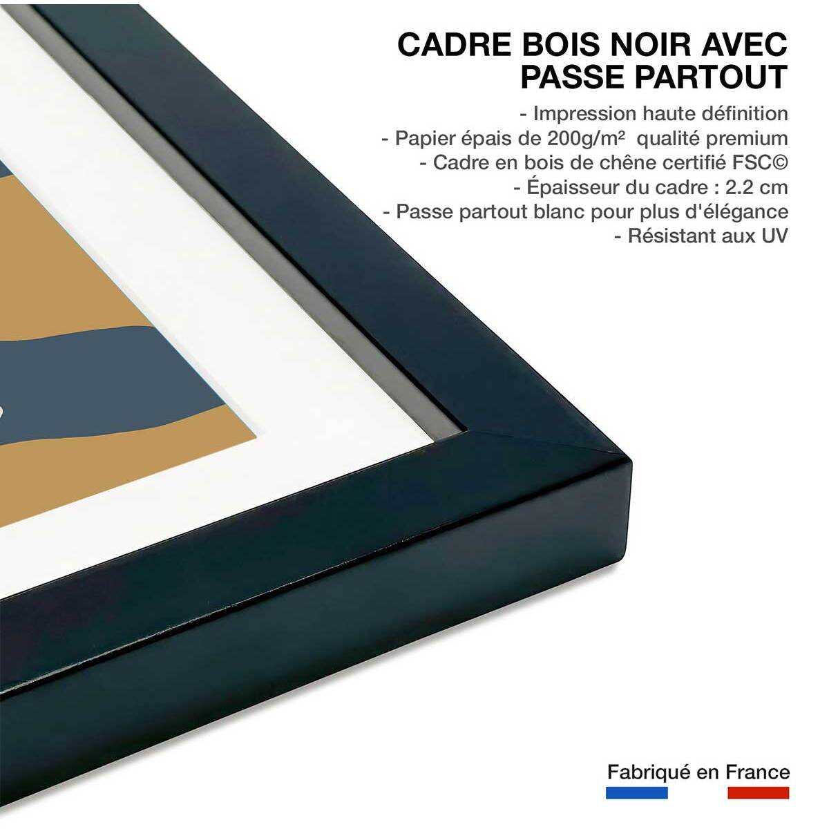 Affiche  pause margarita Affiche + cadre en bois - Noir