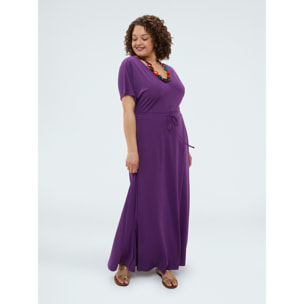 Fiorella Rubino - Vestito Pretty in jersey con coulisse in vita - Viola