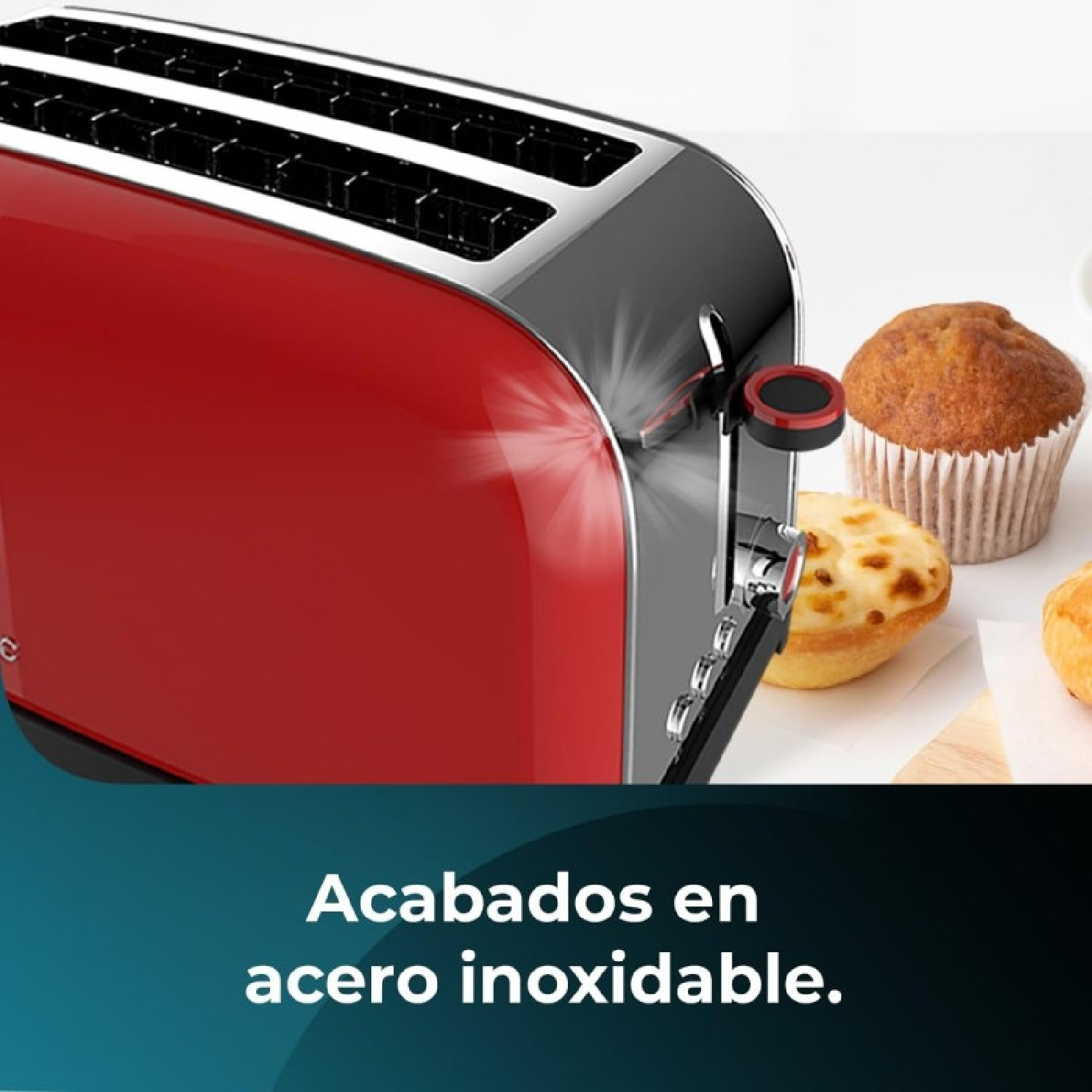 Cecotec Grille-pain vertical Toastin' time 1500 Red Lite