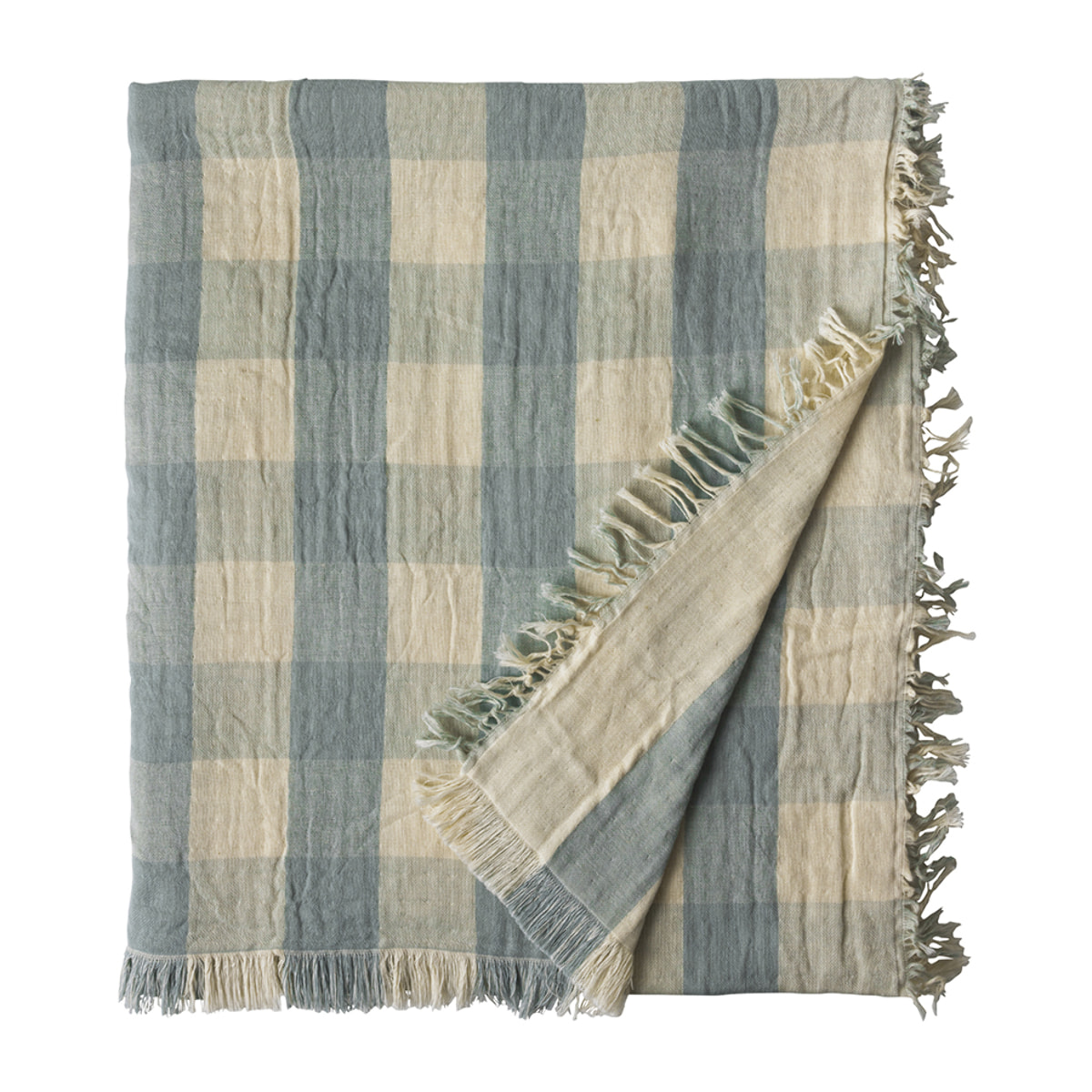 Plaid imprimé en gaze de coton, DAISY, Bleu ciel