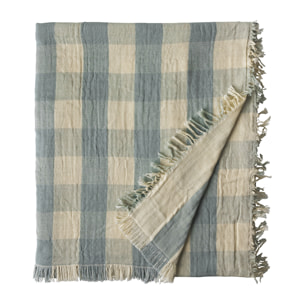 Plaid imprimé en gaze de coton, DAISY, Bleu ciel