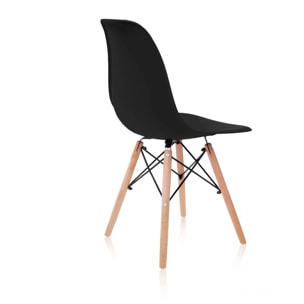 Pack 4 sillas Tower Wood Negro