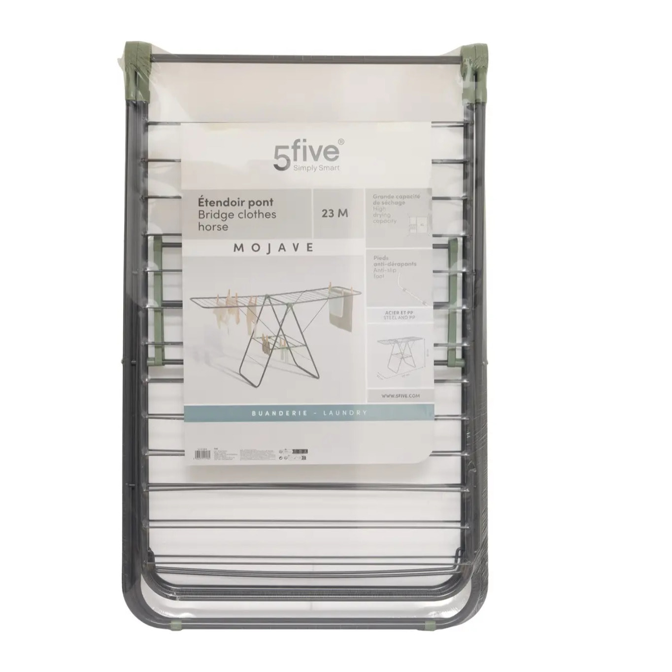 Étendoir à Linge Mojave 23M Gris 177x60x90 cm