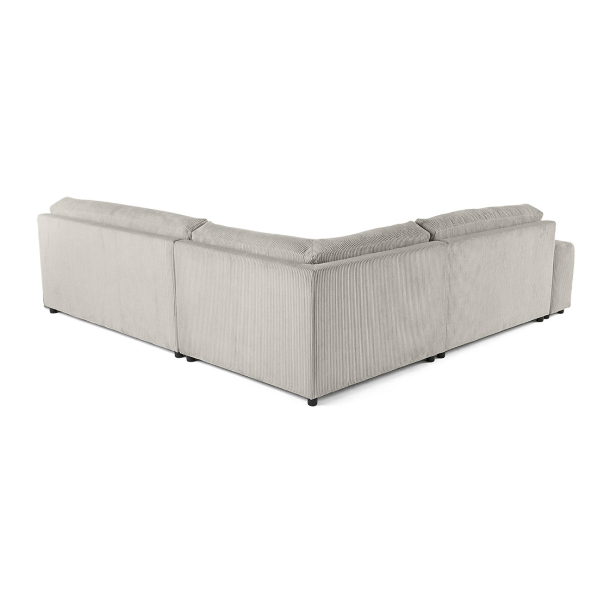 Garance - canapé modulable d'angle droit - 6 places - en velours côtelé - Gris clair