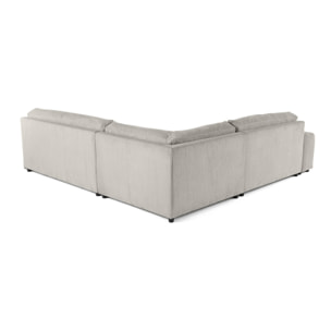 Garance - canapé modulable d'angle droit - 6 places - en velours côtelé - Gris clair