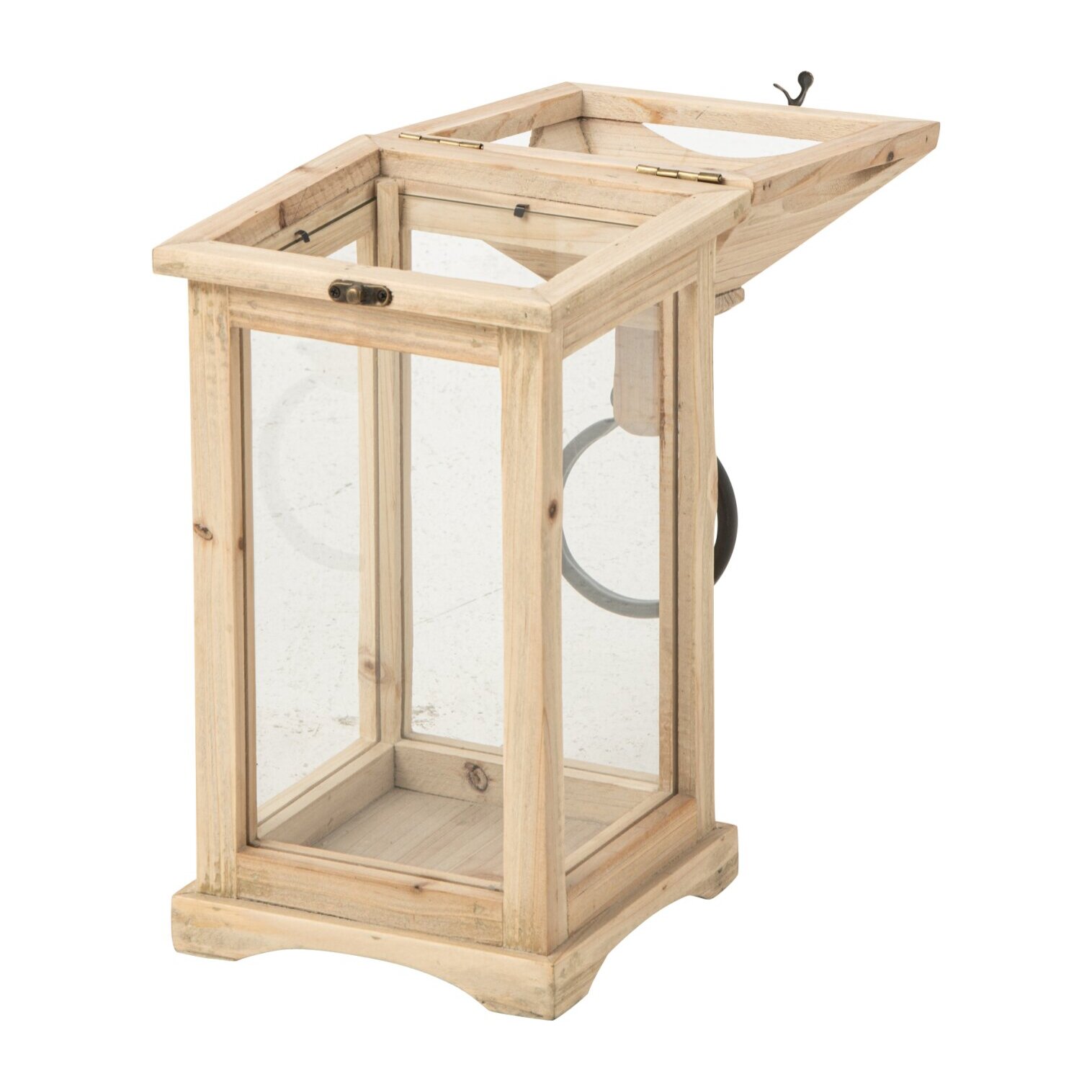 J-Line Lanterne Chamonix - bois de sapin - naturel - small