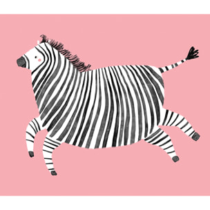 Papier peint enfant zebre rose Intissé