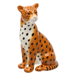 Léopard déco Crush H.20,5cm orange
