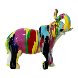 Statue éléphant multicolore en résine H46cm - DUMBO POP