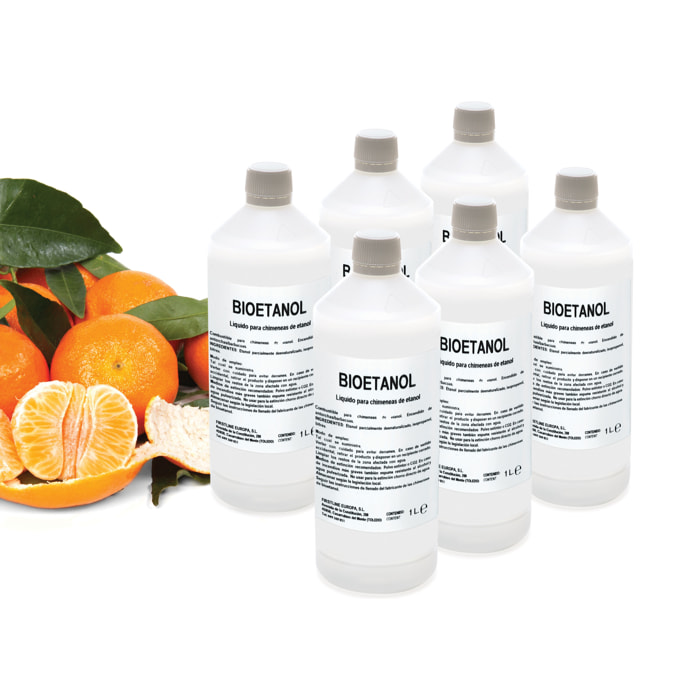 Combustible Etanol de origen natural con aroma. Botella de 1L BOT-MANDARINA FIRSTLINEEUROPA  W