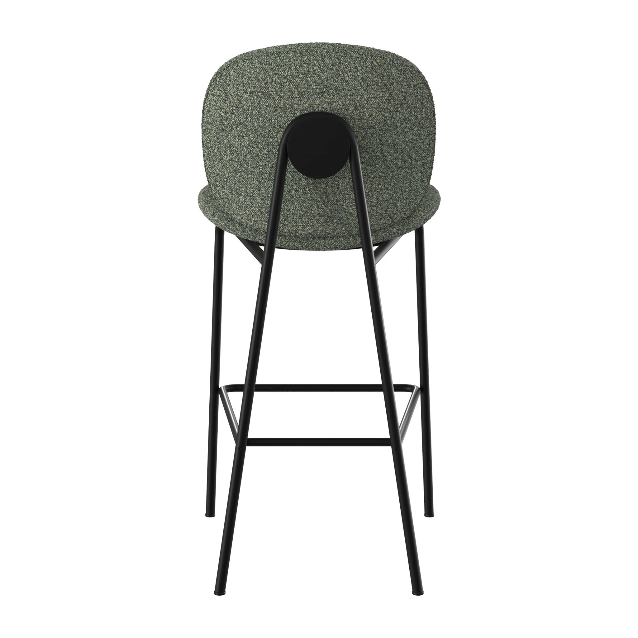 Lot de 2 chaises pour îlot central en tissu bouclé vert 63,5 cm - Iris