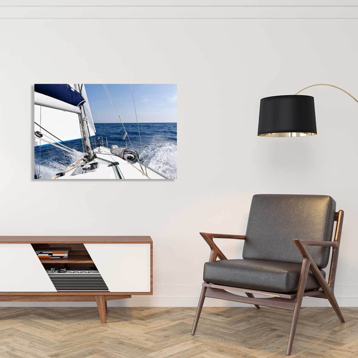Tableau mer skipper voilier  Toile imprimée