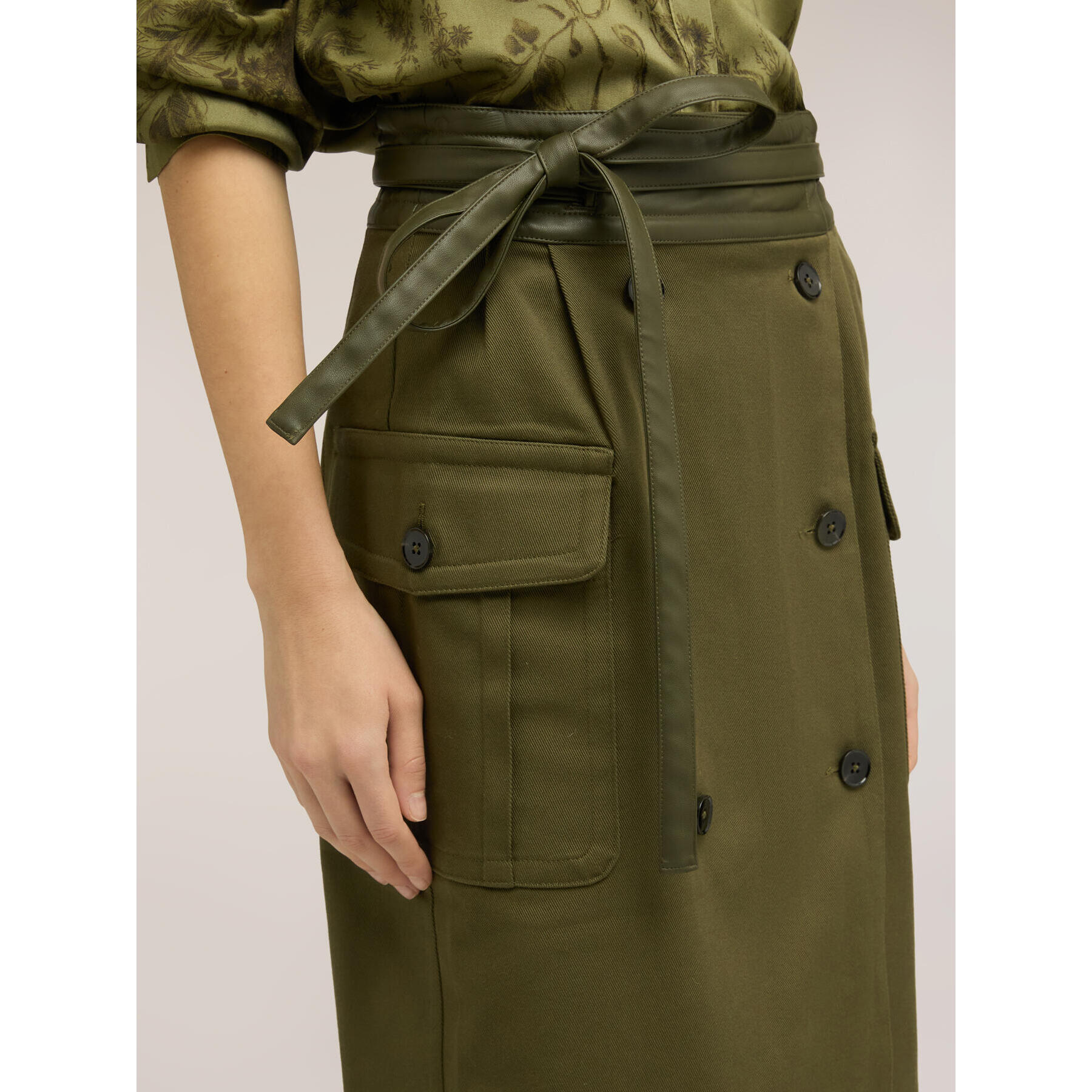 Motivi - Gonna cargo con cintura - Verde militare