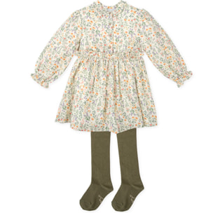 VESTIDO CON LEOTARDOS MOSTAZA - Mostaza