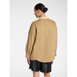 Elena Mirò - Camicia lunga in gabardina - Beige