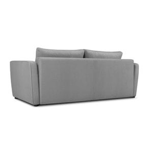 Canapé convertible avec coffre de rangement "Madrid" 3 places en tissu structurel gris