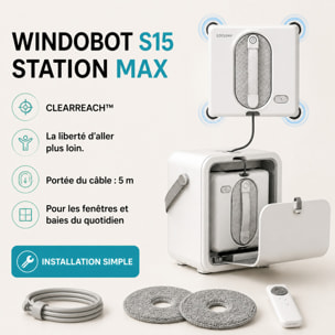 Robot Lave-vitres avec Station eziclean®Windobot S15 Station MAX