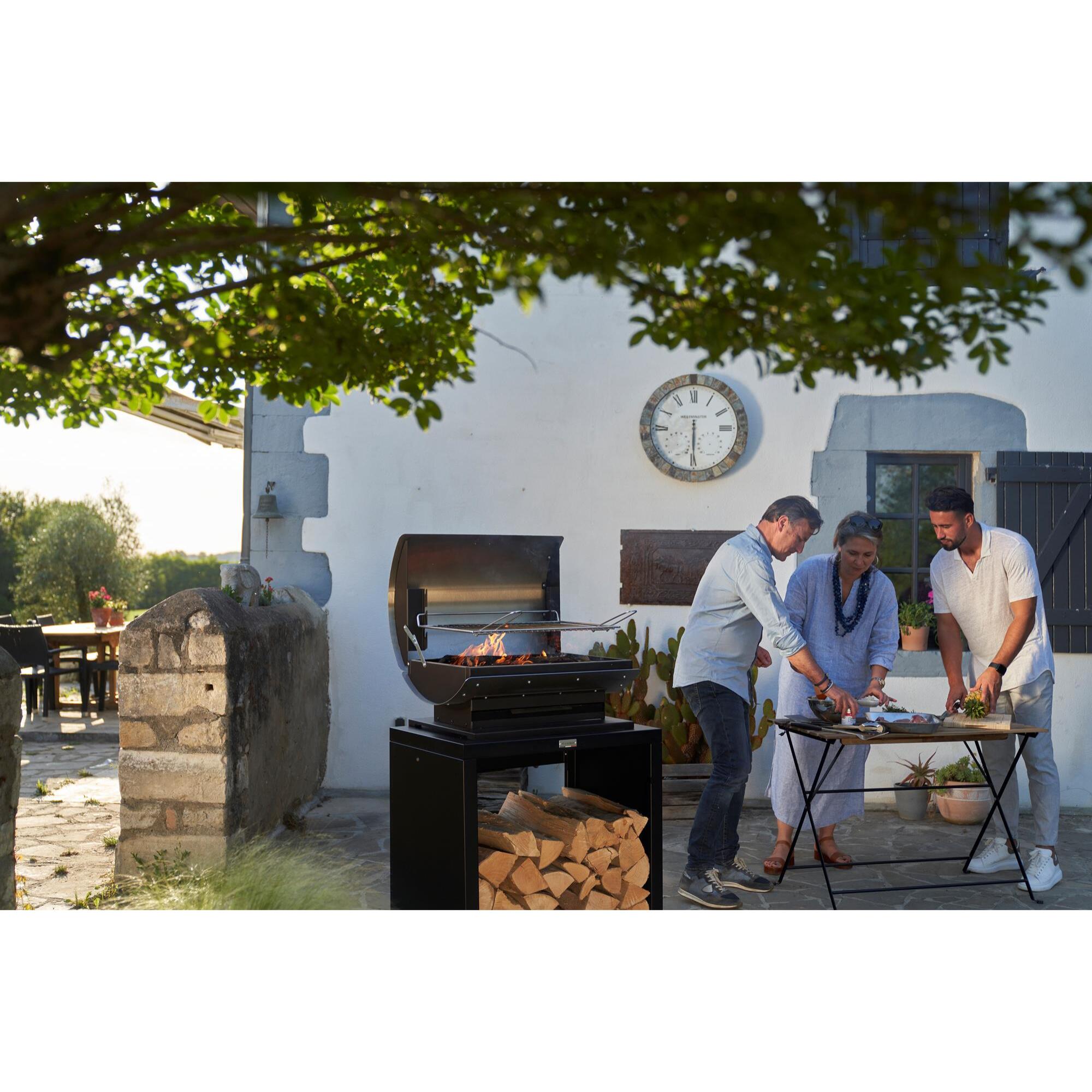 LE MARQUIER - Meuble Barbecue Ouvert, 80 X 55 cm Noir