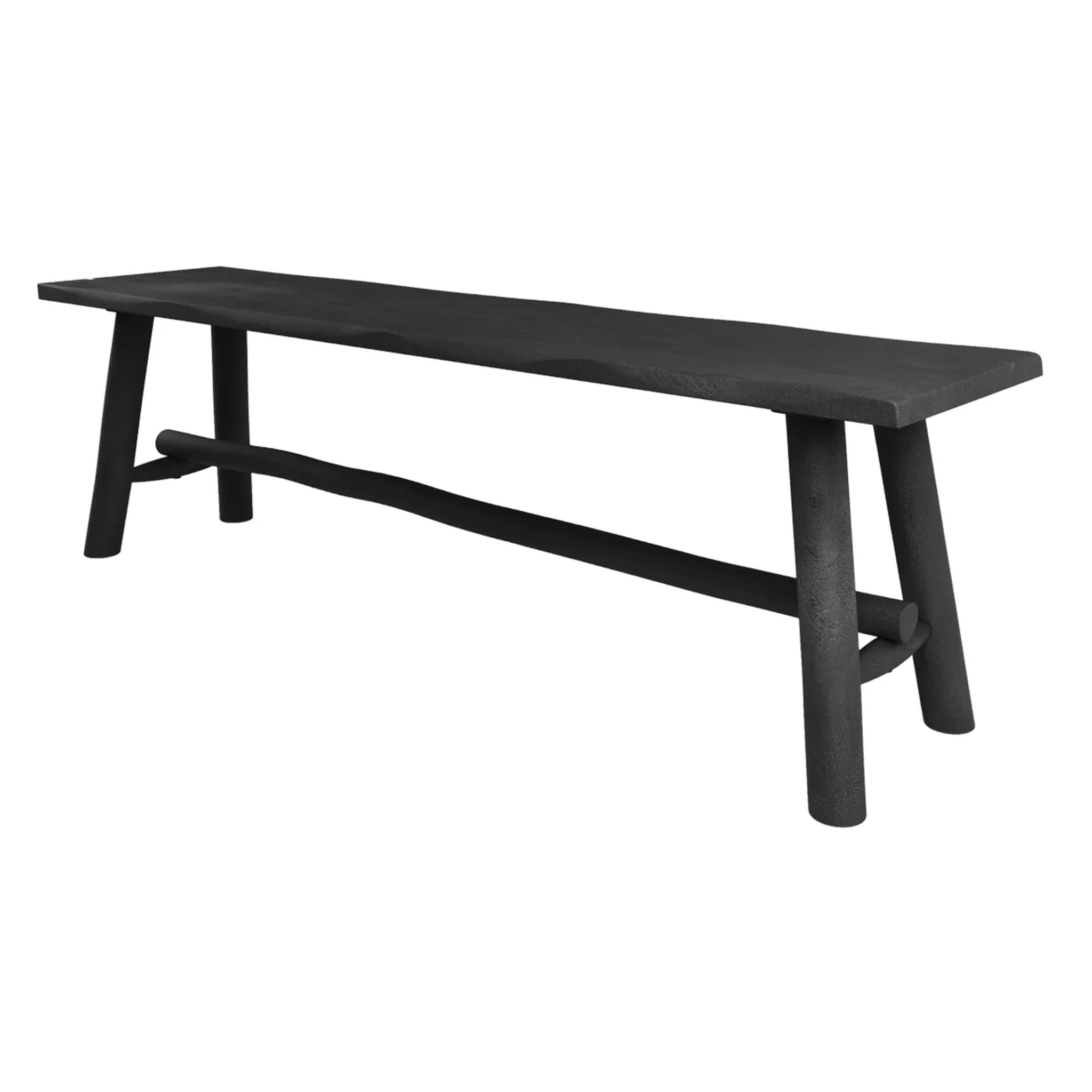 Banc noir en bois de manguier 145 cm - Toxis