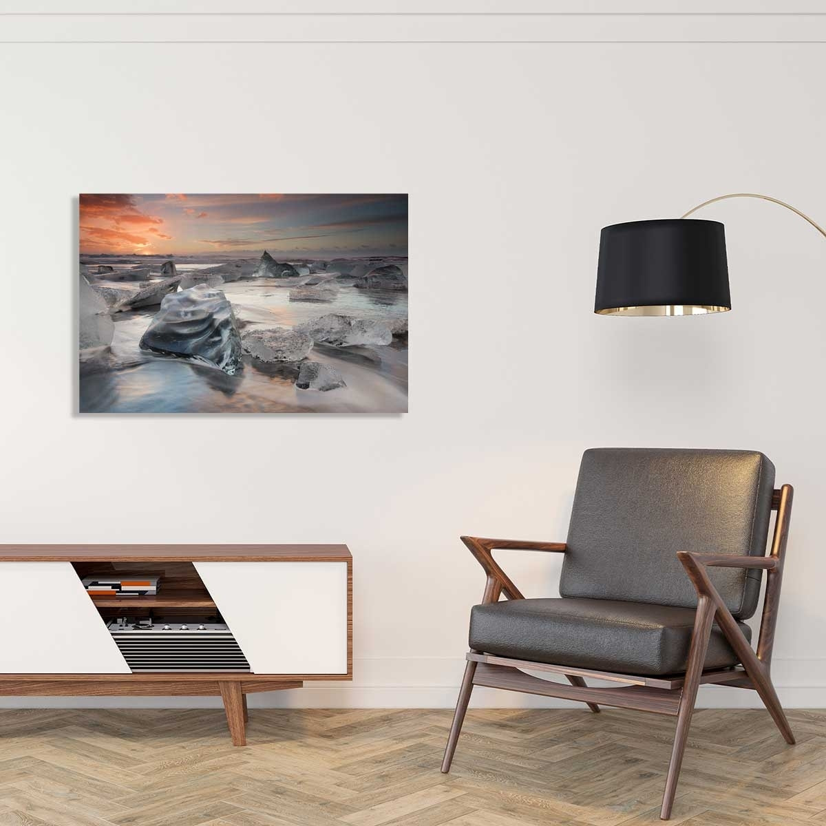 Tableau paysage Lagon glace Tableau alu Dibond