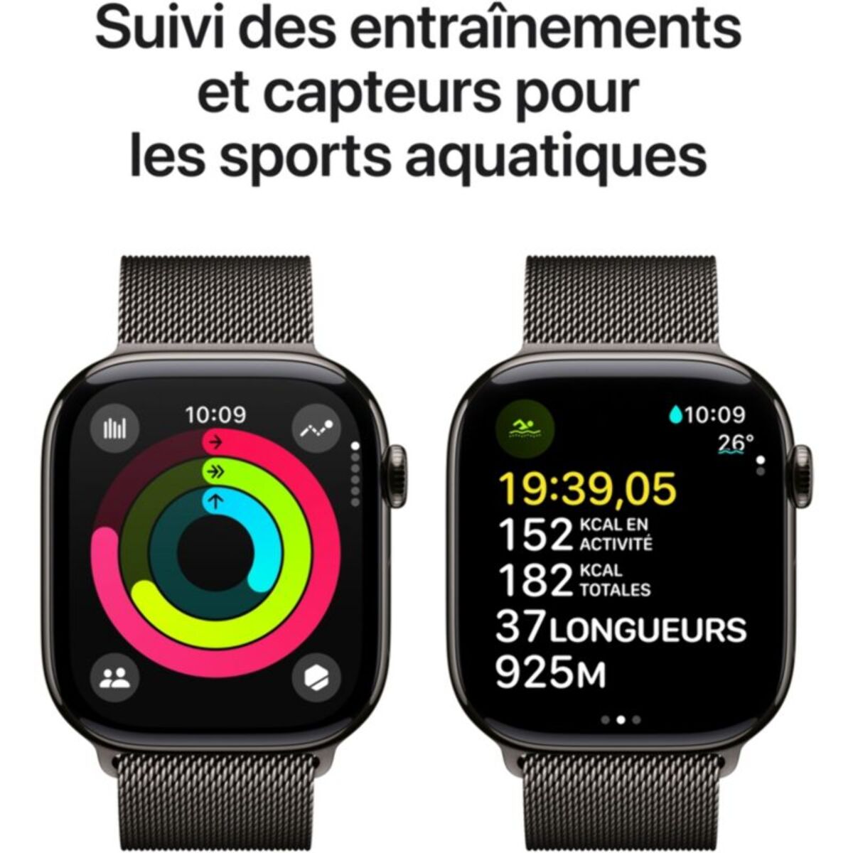Montre connectée APPLE WATCH Serie 10 46mm Titane Ardoise S/M Cell