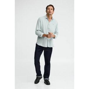 Camisa de tencel azul celeste de corte regular y logo Polo Club