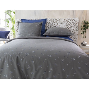 Parure Housse De Couette 3pcs 100%percale Coton 70fils Prune