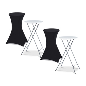 Tables hautes pliantes avec housse - Noir