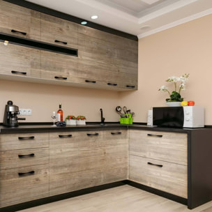 Rouleau revêtement adhésif vinyle au mètre - Sticker lavable Cuisine Meuble Armoire Porte - BOIS VINTAGE