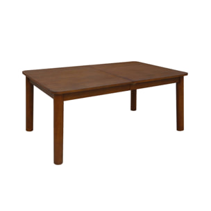 Table à manger rectangulaire extensible bois d'hévéa et placage chêne noyer 6 à 10 places - 170-270cm - Solene