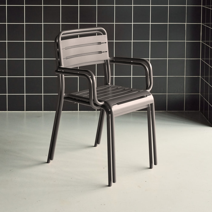 Fauteuil de jardin acier (lot de 2) AMÉLIA