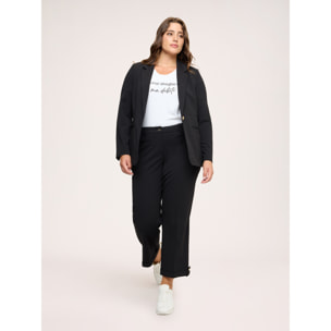 Fiorella Rubino - Pantaloni cropped con risvolto e bottone - Nero