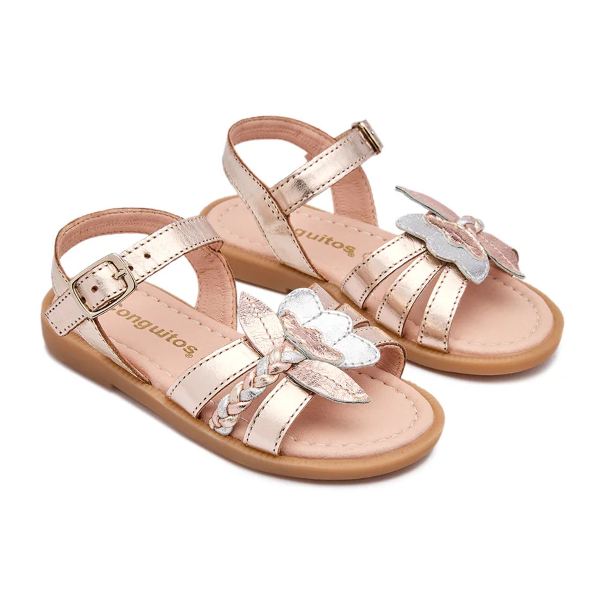 Sandalias Abiertas de Niña Brillantes en Multicolor