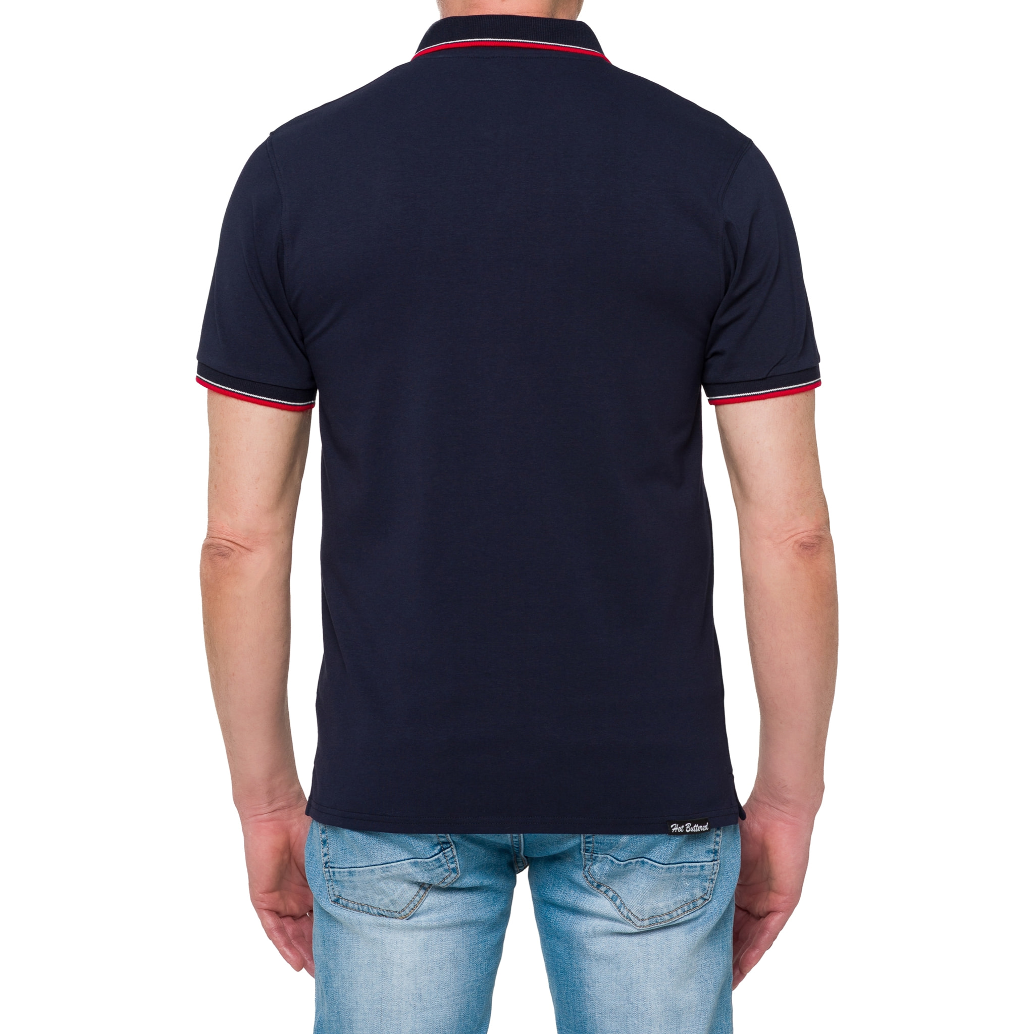 Polo con righine Hot Buttered Amak blu navy.