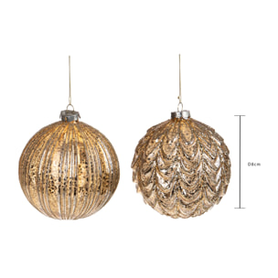 Sfera con decoro riga/onda - Pezzi 18 - ORO - Bianchi Dino SpA