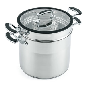 Cuit-pâtes multifonctions 24 cm en inox 18/8