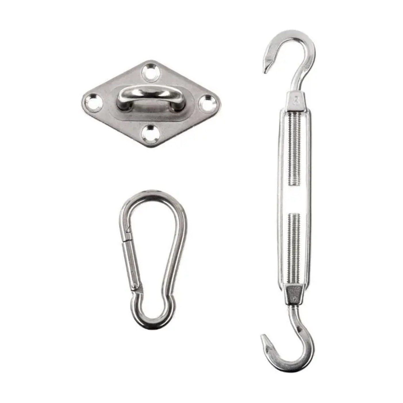 Kit de fixation pour voile d'ombrage 20cm 3 pièces en acier traité époxy