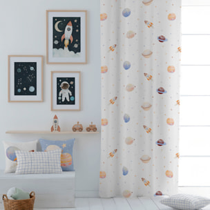 Cool Kids - Cortina Estampada - Con Ojales - 100% Algodón - Astro