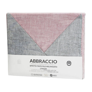 Intrecci - Set Copripiumino, 100% Flanella di Cotone, Morbido e Caldo, Sacco Copripiumino 1 Federa/e, Effetto Tinto in Filo, Double Face, Una Piazza e Mezza
