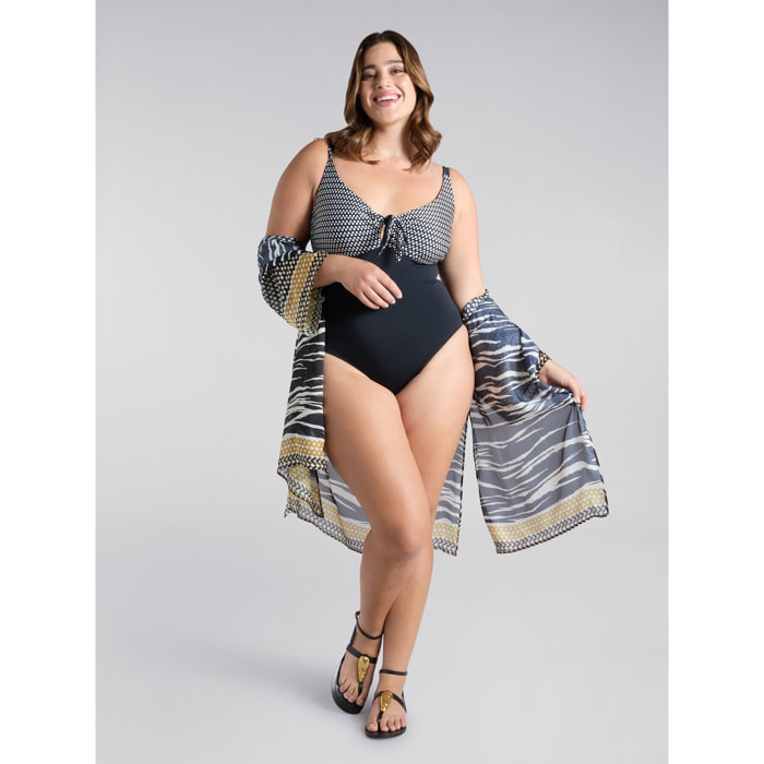 Fiorella Rubino - Bañador de una pieza con estampado tribal - Negro