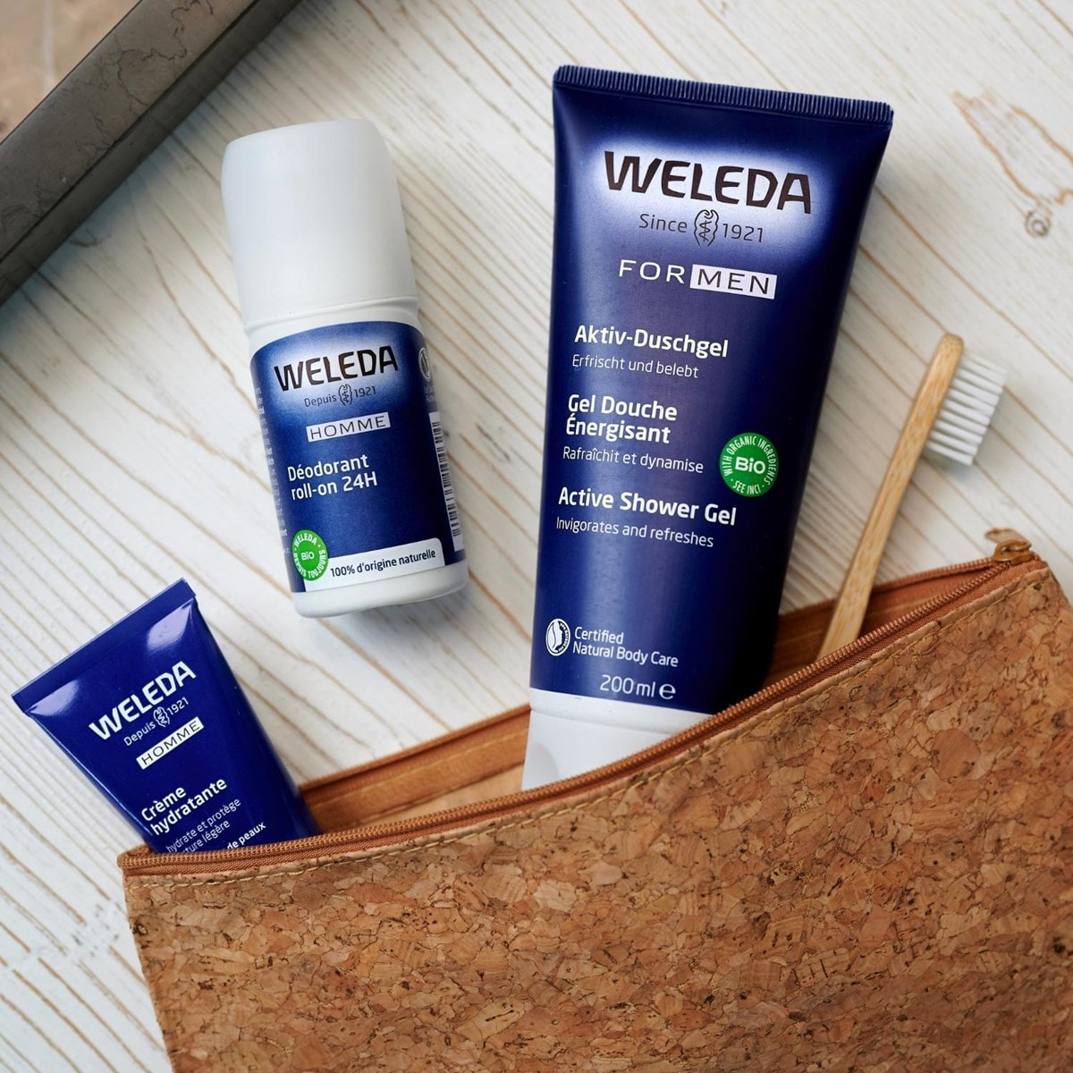 WELEDA - Trio Déodorant roll-on 24H Homme - 100 % d'origine naturelle - Vegan* - Certifié Natrue** - Roll-on 50 ml x 3