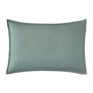 Taie d'oreiller unie en percale de coton, PREMIÈRE, Vert Agave