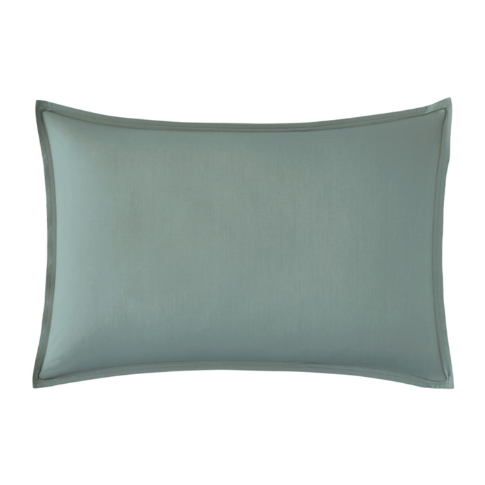 Taie d'oreiller unie en percale de coton, PREMIÈRE, Vert Agave