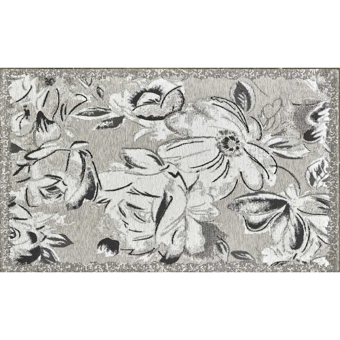 Tappeto Arredo Fiore Colore Argento